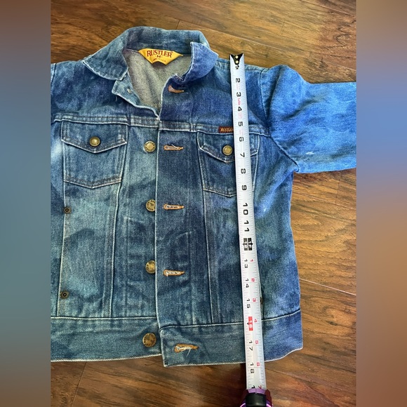 Vintage Handpainted Rustler Jean Jacket Kids Size Medium - Picture 8 of 9